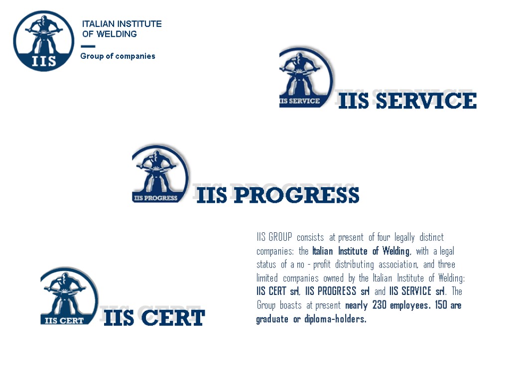 IIS GROUP consists at present of four legally distinct companies: the Italian Institute of